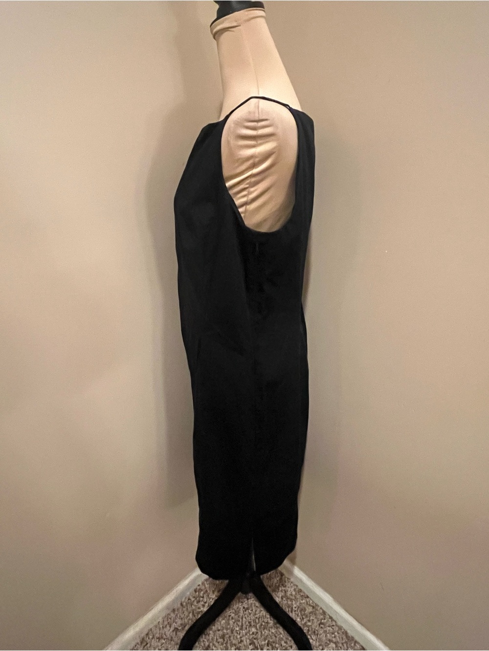 Classic Brooks Brothers Black Broad Square-Neck Midi Cotton Dress, size 14 - Picture 3 of 7